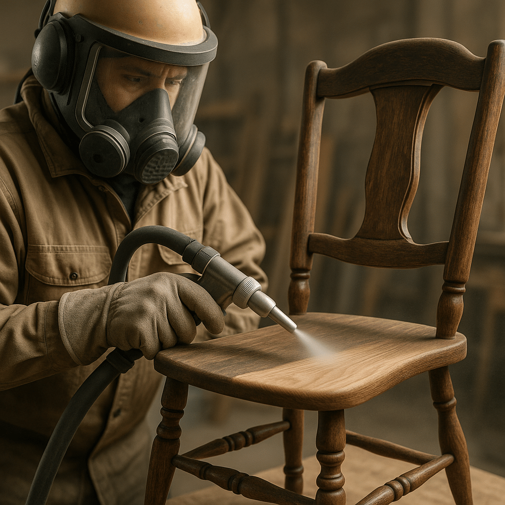 sabler des meubles en bois - illustration