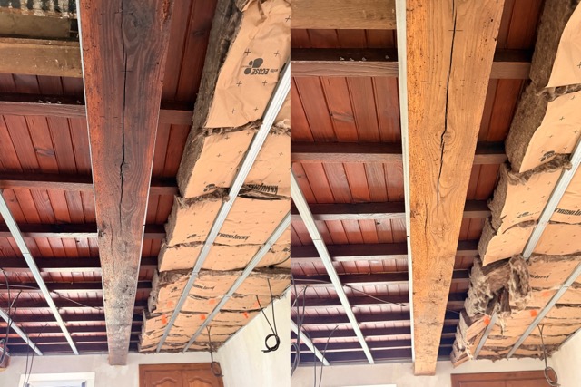 Decapage sablage Aerogommage poutre plafond Mirande Gers